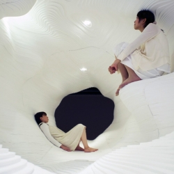 An Artificial Topography lounge space created by Japanese architect Ryumei Fujiki.