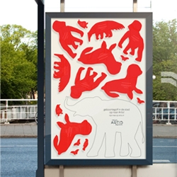 To celebrate the baby boom in Amsterdam zoo Artis, ad agency Dawn came up with outdoor stickers inspired by the car-window-stickers. Since the stickers can be removed and reused, it is the first outdoor campaign that can physically go viral. 