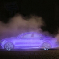 Audi created "billboards" of water vapor