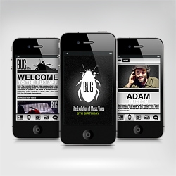 Bug Music Videos released their first iPhone and Android apps to celebrate their 5th Birthday. Bespoke video playlist from their 30 shows by comedian Adam Buxton.