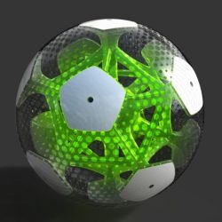 CTRUS is a hybrid soccer ball in which you can see through