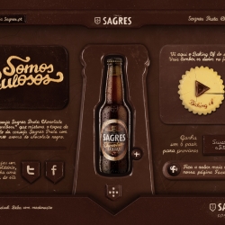Portugese beer label Sagres Preta's new website created entirely in chocolate to celebrate the release of its Sagres Chocolate Preto, a beer caramelized dark chocolate.
