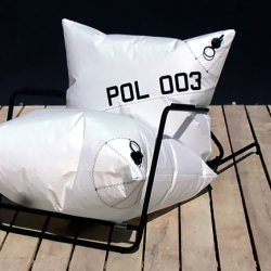 Malafor's Explore Chair ~ Outdoor inflatable furniture made from yacht sails.