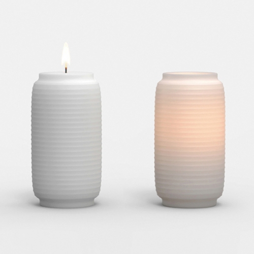 CHOUCHIN (meaning "Japanese lantern") pillar candle designed by James Kaoru Bury brings some Japanese modernism into your home.