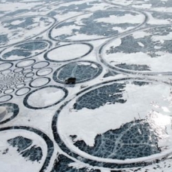 The world's largest artwork was created this year on the frozen surface of the world's largest lake!