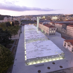 This is the 41.5m€ competition-winning International Centre for Design in Saint-Etienne, France by LIN, a practice which works from Berlin and Paris