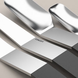 Till Kobes, German designer presents the Concept line of folded stainless steel cutlery collection.