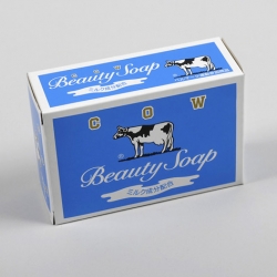 A closer look at Cow Beauty Soap, Japan's 100-year-old version of Ivory. The bovine-branded soap is scented like jasmine. 