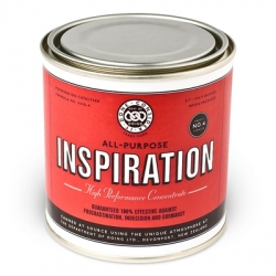 The Department of Doing has canned some of  their inspiration, a humorous way to pick up your design buddies on an ideas low. No better place for this than notcot