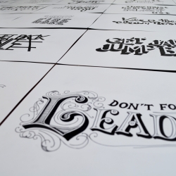 Bob Dylan's Hand Lettering Experience by Leandro Senna is inspired by Dylan's Subterranean Homesick Blues video, where he flips cards with the lyrics as the song plays.