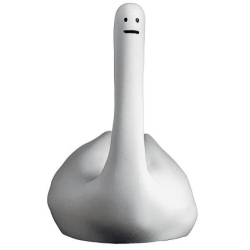 David Shrigley's Swan - the face is hand painted by the artist. This is a very hard to find artist multiple. Made of heavy cast polyurathane resin and initialled on the underside.