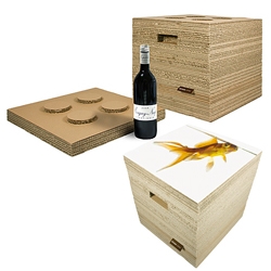 Nice sustainable interior design object this cardboard wine box/table