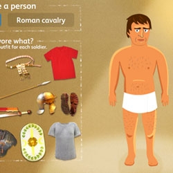 A really cute game on the website of the National Museum of Scotland teaches kids how to dress a Roman soldier.