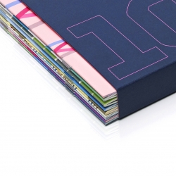 A celebration of '10 years in type' produced by Fontsmith, designed by Thompson Brand Partners. 10 booklets showcasing the very best of Fontsmith.