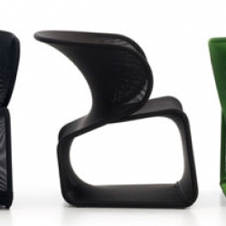 This chair is OFFECCT's product, designed by Patrick Norguet, called Fly. With some ergonomic considerations, they designed the chair with unique shape of the back part. 