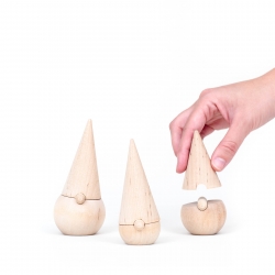 A set of 3 lovable wooden gnomes that will bring good cheer and over-the-top cuteness all winter long.