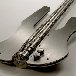 Stash Stainless Bass - The only bass guitar that is made from stainless steel with unified frets and a tubular neck design. The only disadvantage of this bass is a rockstar can't smash it on stage!