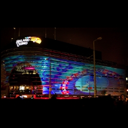 Spectacular reopening Holland Casino Scheveningen with DJ Ferry Corsten and interactive building 3D Projection Mapping.