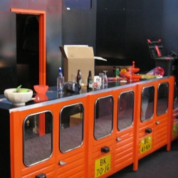 To promote their car, the Netherlands based Burton Car Company used a cupboard made from the back doors from a Citroën 2CV Camionette, the low budget transporter made on the base of a regular 2CV.