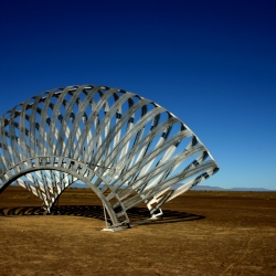 Memory - a plywood architectural sculpture..built for the annual Afrika Burn arts festival..Tankwa Karoo South Africa.
