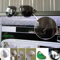 Sunglasses make much better rearview mirrors in the work place.... far less obvious that you're watching those behind you (paranoid?) or staring at yourself (narcissistic?)... 