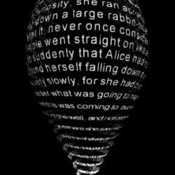 Quick experiment done with Processing: the first 3,000 characters of "Alice in Wonderland".