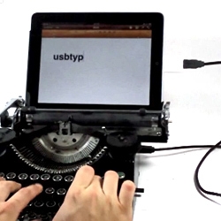 Jack Zylkin's  'USBTypewriter' kit turns old manual typewriters into iPad keyboards. 