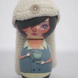 Kokeshi Custom Show @ Subtext in San Diego, CA. Incredible works by over 75 artists including Joy Ang (shown), Julie West, Alberto Cerriteño, Audrey Kawasaki, Julie Morstad, Caleb Brown, Evan B. Harris and many many more! BREATHTAKING!