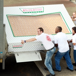 Krispy Kreme UK creates the first ever Double Hundred Dozen to launch its new Occasions Service, for corporate events and big businesses. 