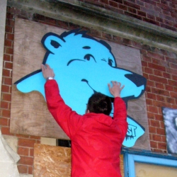 Portsmouth Creative Movement, FarkFK and Stickee take part in a Street Art Blitz on Portsmouth Streets.