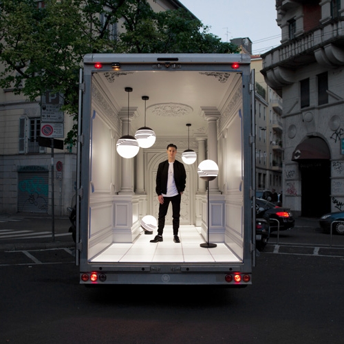 Lee Broom recreated a traditional Italian palazzo inside his delivery van for this year's Milan Design Week