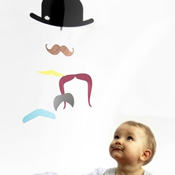 Sina Gwosdzik and Jakob Dannenfeldt made this fantastic mobile for moustachio’d babies around the world.