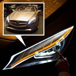 The kinetic turn signal lights of the Mercedes-Benz Concept Style Coupé are a fascinating details as they flutter like robotic eyelashes (see the vid for that to make more sense!)