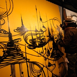 On incredible Live Painting ~ watching Shrine and Kofie at work on huge canvases with music booming was mesmerizing!