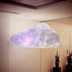 The Listening Cloud is a data-driven light sculpture that visualizes social media conversation in real-time. 