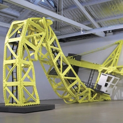 Australian artist Paul Caporn creates large rubbery soft sculptures of construction vehicles.