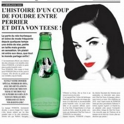 Dita Von Teese is now the new ambassador for Perrier sparkling water.