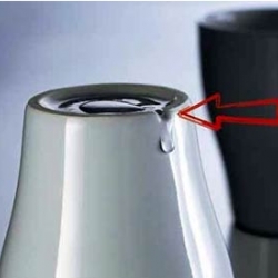Fosfor Gadgets points out this brilliant little design detail on Ikea's new mugs, where that water that pools up when  upside down can drain