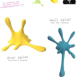 These SPLATS are kind of fun, from brooklyn, and apparently award winning - yellow is a doorstop, the other is a wall/coathook