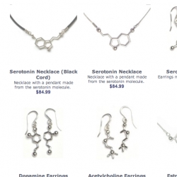 seratonin and dopamine jewelry - "In the central nervous system, the neurotransmitter serotonin helps regulate mood, sleep, sexuality and appetite."