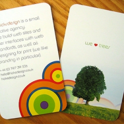 Check out the brilliant John Hicks newest business cards. So pretty. So different. Makes me need to redesign again.