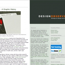 Design Observer redesigned - lost their light text on dark - dropped the standard template they were using before. i like it.