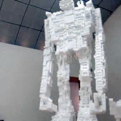 22ft Robot Made of Styrofoam inserts from electronics, etc.... ever wonder how these michael salter creations are built? See this crazy video!