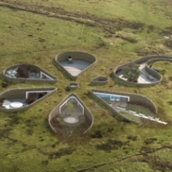 The Future meets Earth-Friendly! Amazing home outside Bolton, England. Designed by Make Architects to use less energy than it generates through a ground source heat pump, photovoltaic panels and wind turbine.