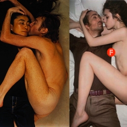 French style publication Purple features a racy photo of Sean Lennon and his model girlfriend, Kemp Muhl, recreating John Lennon and Yoko Ono’s famous 1981 Rolling Stone cover.