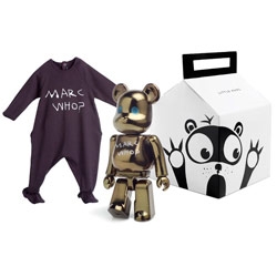 Mac Jacob's Limited Edition Little Marc Box-the perfect newborn gift, complete with onesie and special Be@arbrickin bronze or turquoise. Limited release beginning August 27th at Colette.