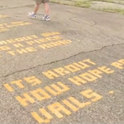Nike Chalkbot: Spreading personal messages of perseverance and remembrance across the roads of Tour de France