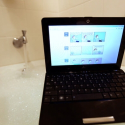 Bath tub photoshoots and are you a yay or nay for spill-proof/everything proof netbooks?