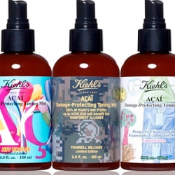 Kiehl's commissioned Jeff Koons, Pharrell Williams, Julianne Moore and Malia Jones to design limited edition Acai Spray bottles for Earth Day 2010.
