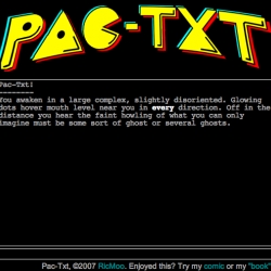 In a world without graphics or motion, emerges PAC-TEXT!